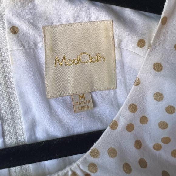 MODCLOTH Spellbinding Ability Gold Dots Dress, Size Medium - Picture 7 of 13